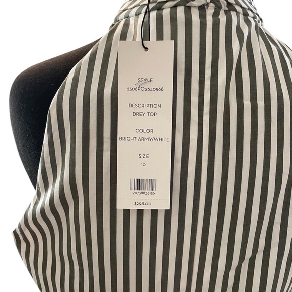 Veronica Beard Drey Bright Army & White Top, Size 10‎ - Picture 7 of 9